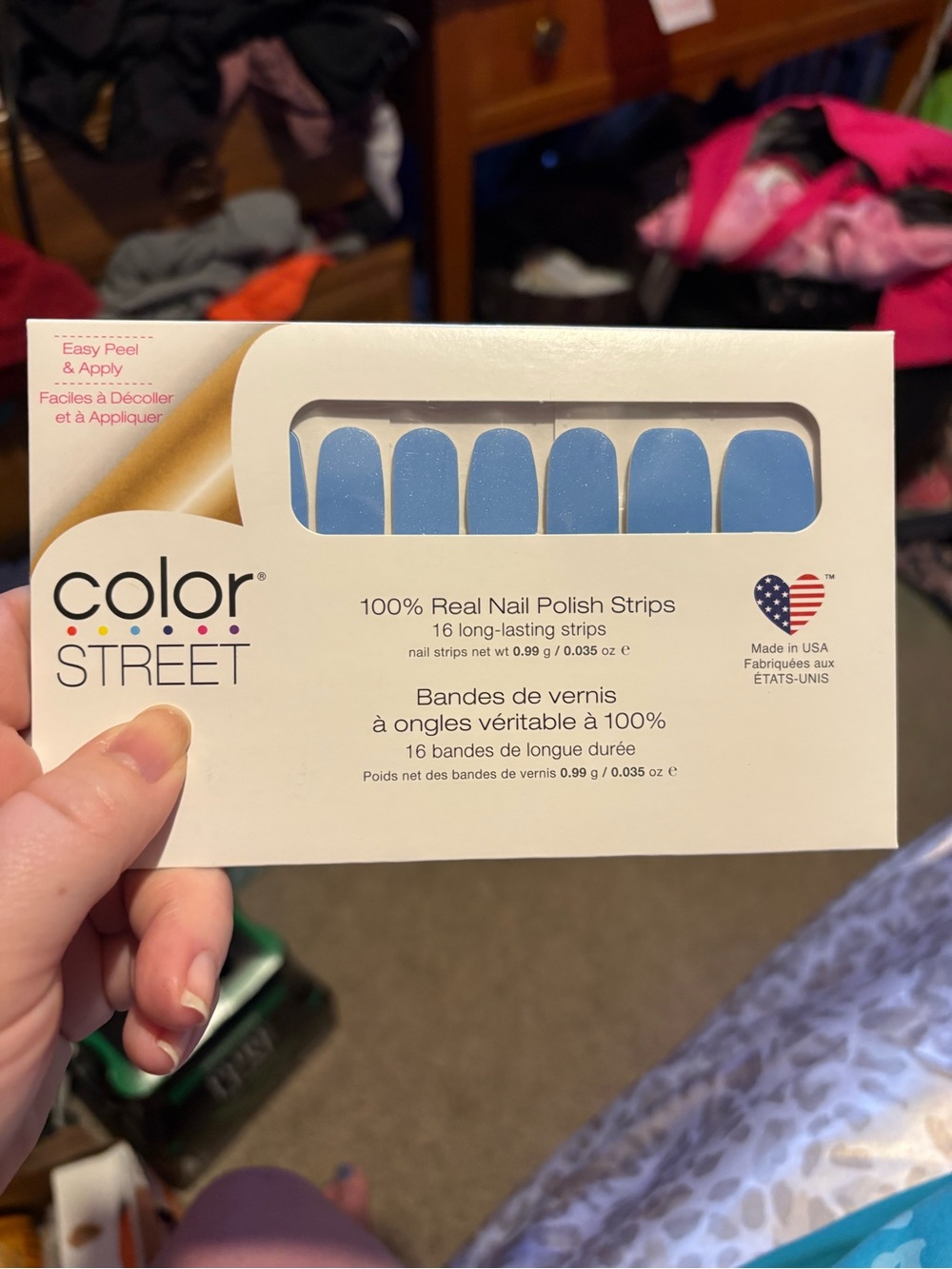Color Street Powder Blue Nail Polish Strips - Sparkle Finish